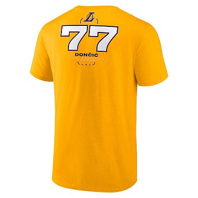 Men's Fanatics Luka Don i Gold Los Angeles Lakers Behind The Back Name & Number T-Shirt