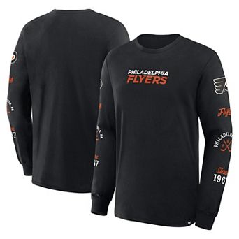 Men's Fanatics Black Philadelphia Flyers Boxed In Legacy Long Sleeve T-Shirt