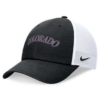 Men's Nike Black Colorado Rockies Wordmark Adjustable Trucker Hat