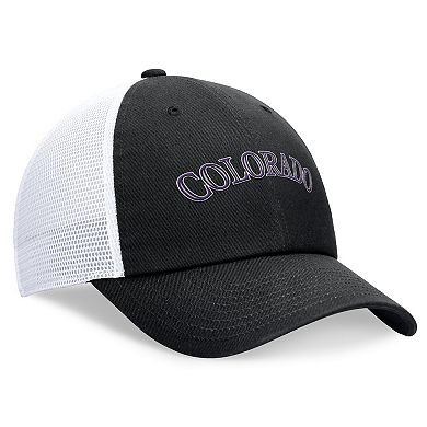 Men's Nike Black Colorado Rockies Wordmark Adjustable Trucker Hat