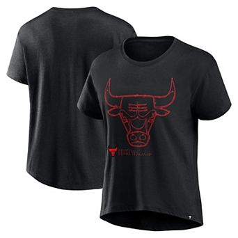 Women's Fanatics Black Chicago Bulls Hand Check T-Shirt