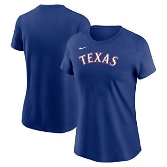 Women's Nike Royal Texas Rangers Fuse Wordmark T-Shirt