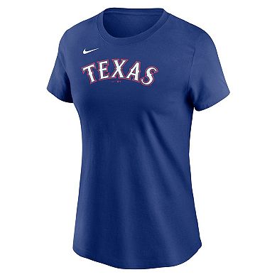 Women's Nike Royal Texas Rangers Fuse Wordmark T-Shirt