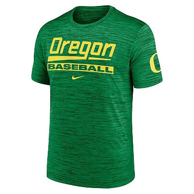Men's Nike Green Oregon Ducks Velocity Baseball Wordmark Stack Dri-FIT T-Shirt