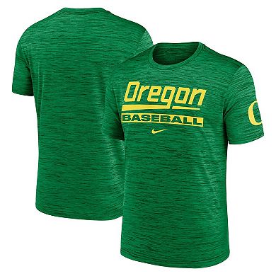 Men's Nike Green Oregon Ducks Velocity Baseball Wordmark Stack Dri-FIT T-Shirt