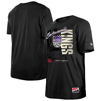 Men's New Era Black Sacramento Kings Distressed Throwback Vintage Color Pack T-Shirt