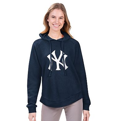Women's G-III 4Her by Carl Banks Navy New York Yankees Jordan Angel Raglan Fleece Pullover Hoodie