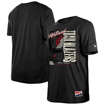 Men's New Era Black Portland Trail Blazers Distressed Throwback Vintage Color Pack T-Shirt