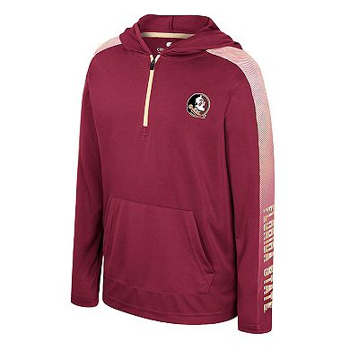 Youth Colosseum Garnet Florida State Seminoles Lumen Long Sleeve Quarter-Zip Hooded Windshirt
