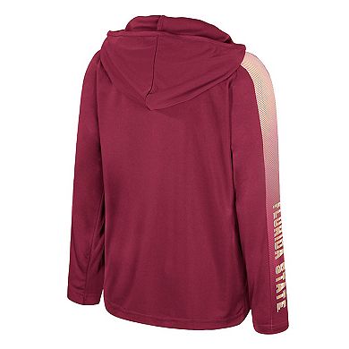 Youth Colosseum Garnet Florida State Seminoles Lumen Long Sleeve Quarter-Zip Hooded Windshirt