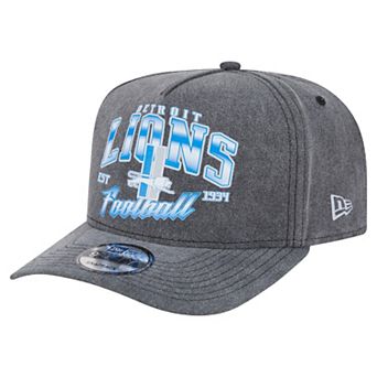 Men's New Era Black Detroit Lions Throwback Washed A-Frame 9FIFTY Snapback Hat