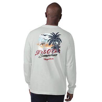 Men's Margaritaville Gray New England Patriots It's Five O'Clock Somewhere Long Sleeve T-Shirt