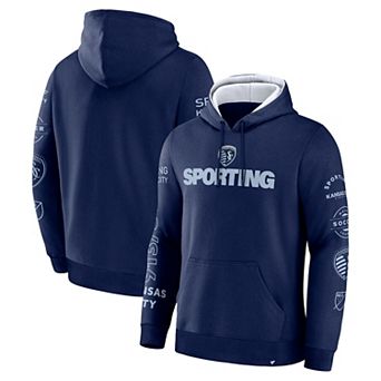 Men's Fanatics Navy Sporting Kansas City Penalty Kick Legacy Pullover Hoodie