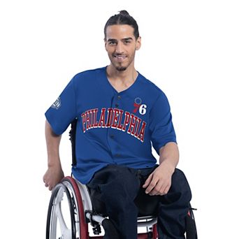 Men's G-III Sports by Carl Banks Royal Philadelphia 76ers Adaptive Star Player Fashion Baseball Jersey