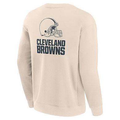 Men's Fanatics Cream Cleveland Browns Elements Future Ground Lettering Pullover Sweatshirt