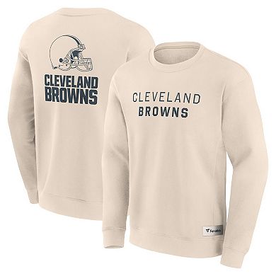 Men's Fanatics Cream Cleveland Browns Elements Future Ground Lettering Pullover Sweatshirt