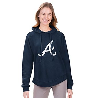 Women's G-III 4Her by Carl Banks Navy Atlanta Braves Jordan Angel Raglan Fleece Pullover Hoodie