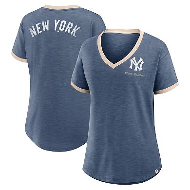 Women's Fanatics Navy New York Yankees Binge Worthy Stadium Slub V-Neck T-Shirt