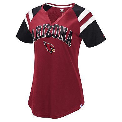 Women's Starter Cardinal Arizona Cardinals Game On Notch Neck Raglan T-Shirt
