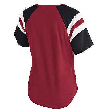 Women's Starter Cardinal Arizona Cardinals Game On Notch Neck Raglan T-Shirt