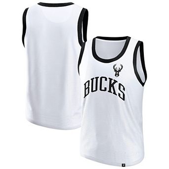 Men's Fanatics White Milwaukee Bucks Mesh Tank Top