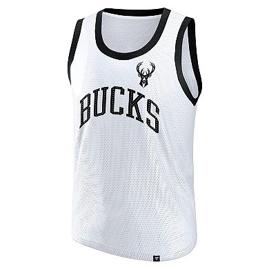 Men's Fanatics White Milwaukee Bucks Mesh Tank Top