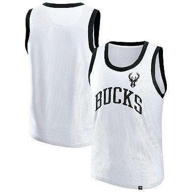 Men's Fanatics White Milwaukee Bucks Mesh Tank Top