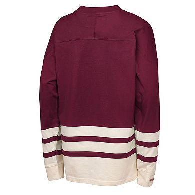 Youth Mitchell & Ness Burgundy Colorado Avalanche Chainstitch Heavyweight Long Sleeve Top