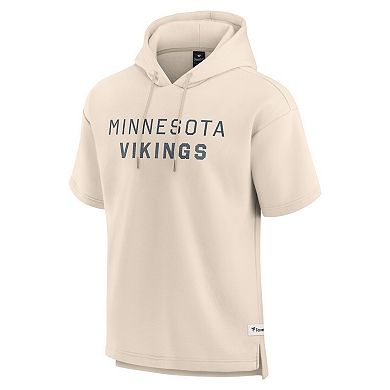 Men's Fanatics Cream Minnesota Vikings Elements Future Ground Lettering Short Sleeve Pullover Hoodie