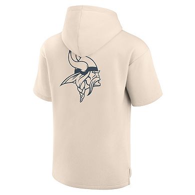 Men's Fanatics Cream Minnesota Vikings Elements Future Ground Lettering Short Sleeve Pullover Hoodie