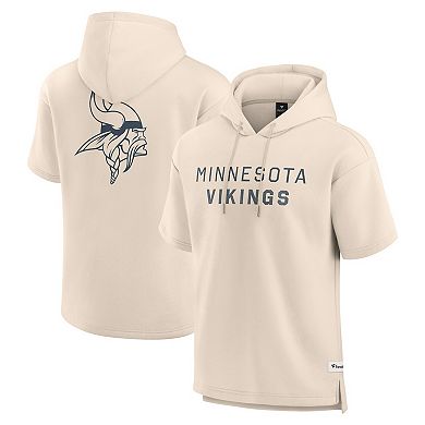 Men's Fanatics Cream Minnesota Vikings Elements Future Ground Lettering Short Sleeve Pullover Hoodie