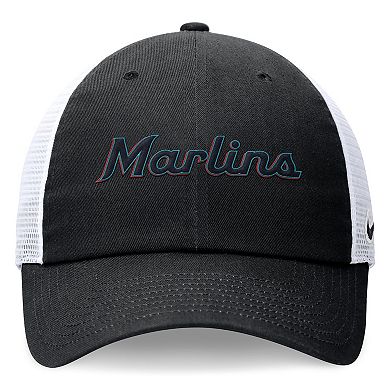 Men's Nike Black Miami Marlins Wordmark Adjustable Trucker Hat
