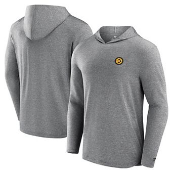 Men's Fanatics Gray Pittsburgh Steelers Elements Front Office Power Mono Long Sleeve Hoodie T-Shirt