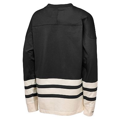 Youth Mitchell & Ness Black Philadelphia Flyers Chainstitch Heavyweight Long Sleeve Top