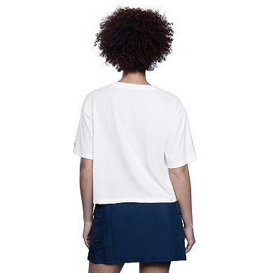Women's Starter White Green Bay Packers Play the Ball Boxy Cropped T-Shirt