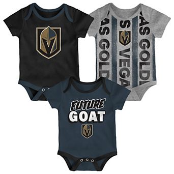 Newborn Vegas Golden Knights Loyal Buddies Three-Pack Bodysuit Set
