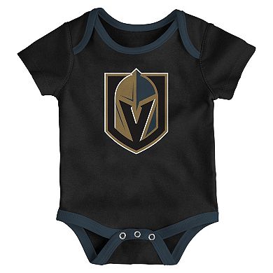 Newborn Vegas Golden Knights Loyal Buddies Three-Pack Bodysuit Set
