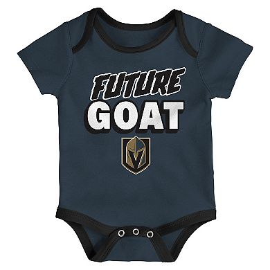 Newborn Vegas Golden Knights Loyal Buddies Three-Pack Bodysuit Set