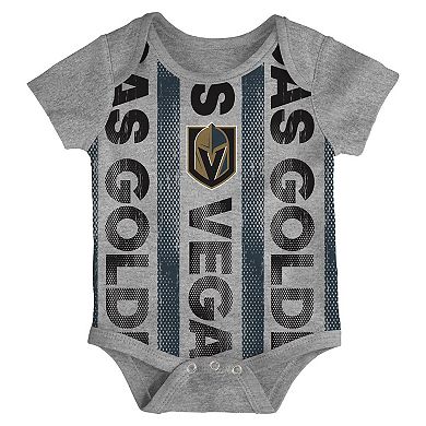 Newborn Vegas Golden Knights Loyal Buddies Three-Pack Bodysuit Set