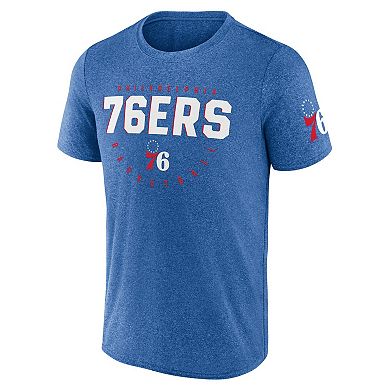 Men's Heather Royal Philadelphia 76ers Block Practice Performance T-Shirt