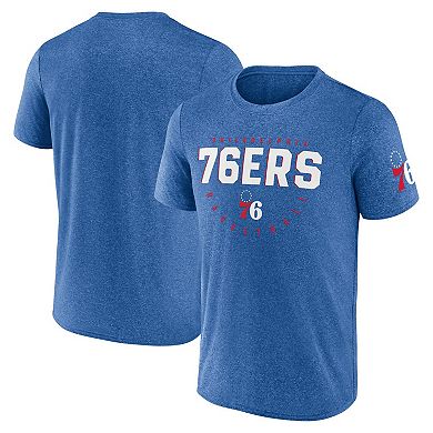 Men's Heather Royal Philadelphia 76ers Block Practice Performance T-Shirt
