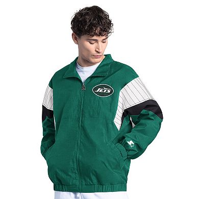 Men's Starter Green New York Jets Yard Line Full-Zip Jacket