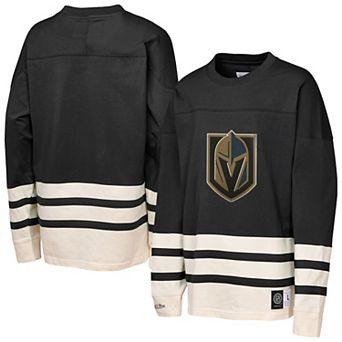 Youth Mitchell & Ness Black Vegas Golden Knights Chainstitch Heavyweight Long Sleeve Top