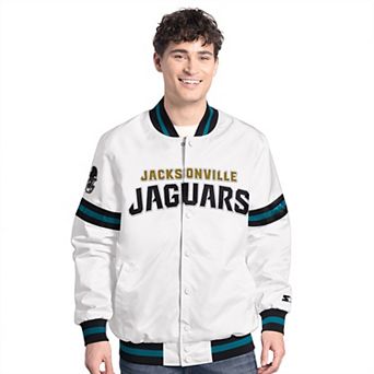 Men's Starter White Jacksonville Jaguars Scout Full-Snap Varsity Jacket
