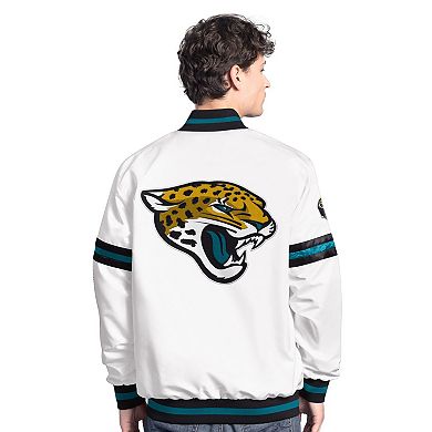 Men's Starter White Jacksonville Jaguars Scout Full-Snap Varsity Jacket