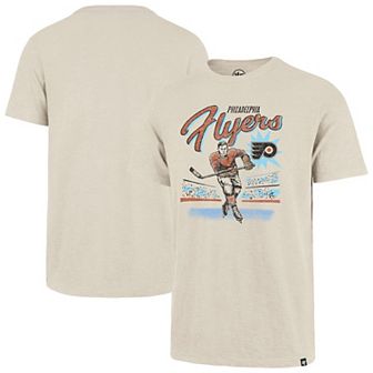 Men's '47 Natural Philadelphia Flyers Hockey Player Golden Age Scrum T-Shirt