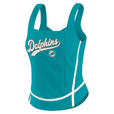Women's WEAR by Erin Andrews Aqua Miami Dolphins Square Neck Tank Top