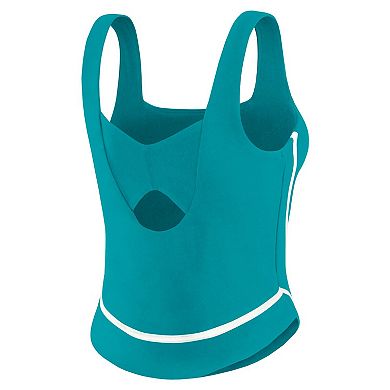 Women's WEAR by Erin Andrews Aqua Miami Dolphins Square Neck Tank Top