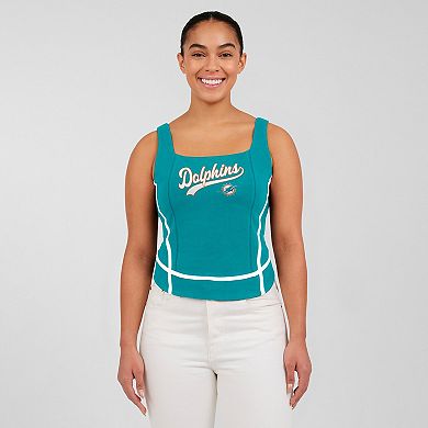 Women's WEAR by Erin Andrews Aqua Miami Dolphins Square Neck Tank Top