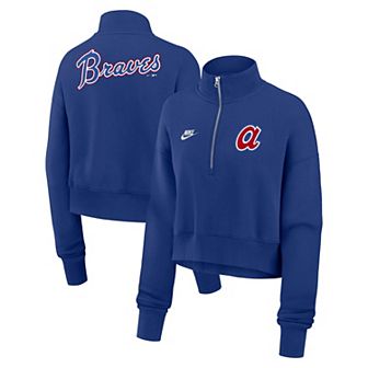 Women's Nike Royal Atlanta Braves Cooperstown Collection Phoenix Fleece Half-Zip Sweatshirt